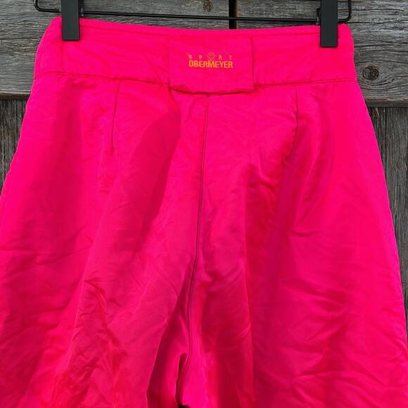 Vintage Obermeyer Sport Neon Pink Shiny High Rise Snow Board Apres Ski Pants - Picture 5 of 8